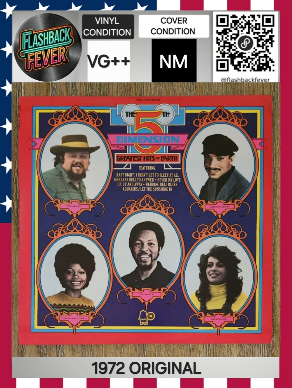 THE 5th DIMENSION•Greatest Hits On Earth•1972 US Stereo (#BELL 1106) Shelley Pr